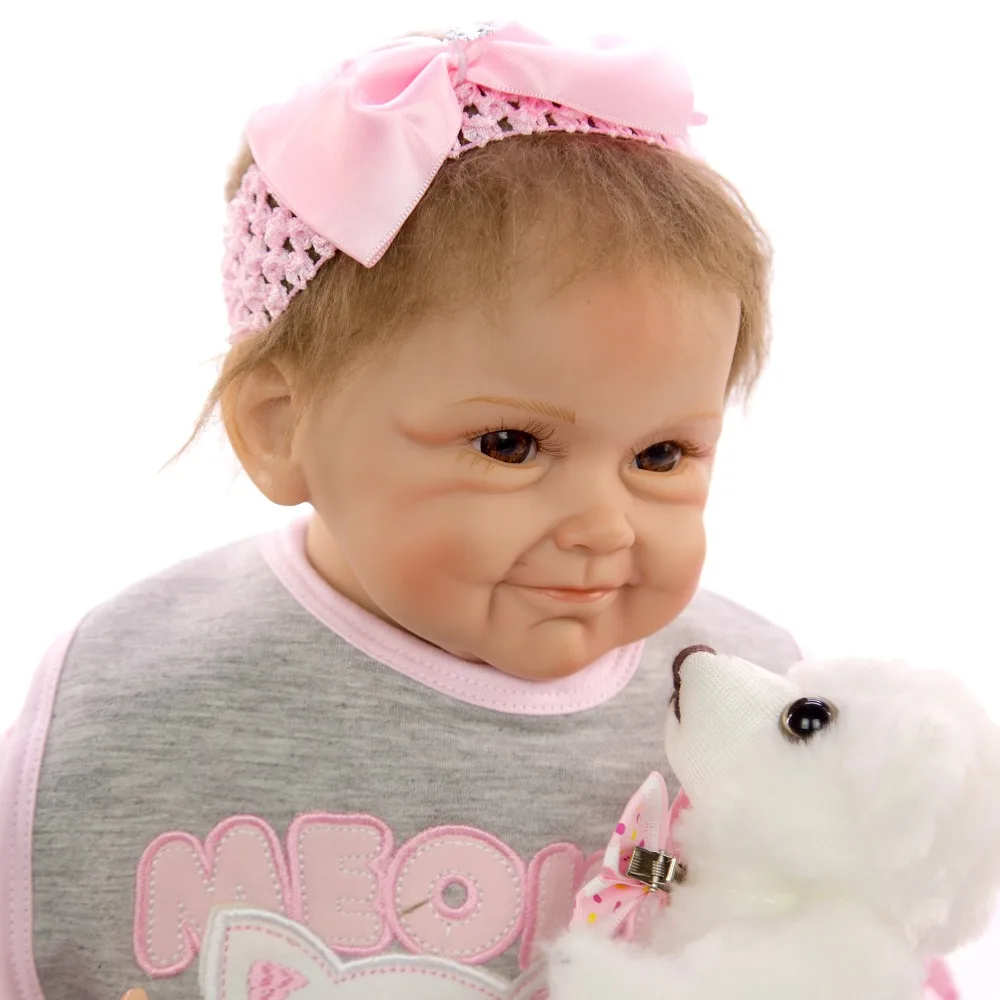 NPK 55 см мягкие силиконовые Новорожденные bebe Возрожденные куклы-Младенцы живые куклы 22 дюймов реалистичные настоящие куклы для девочек для детей Рождественский подарок