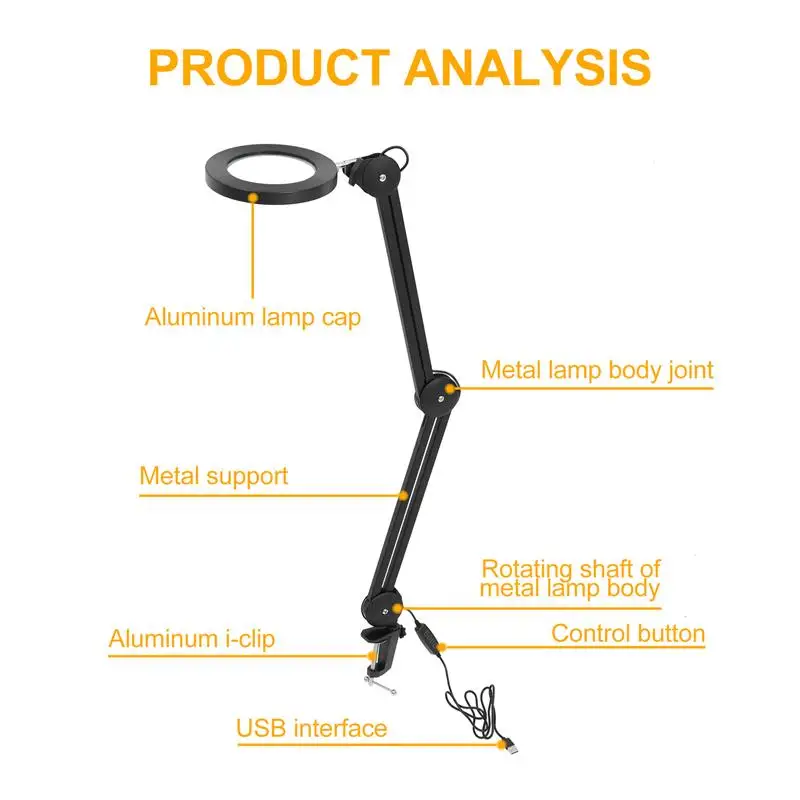 

1 Set Folding Eye-protecting Magnifying LED Lamps Lamps for Home Reading Dentistry