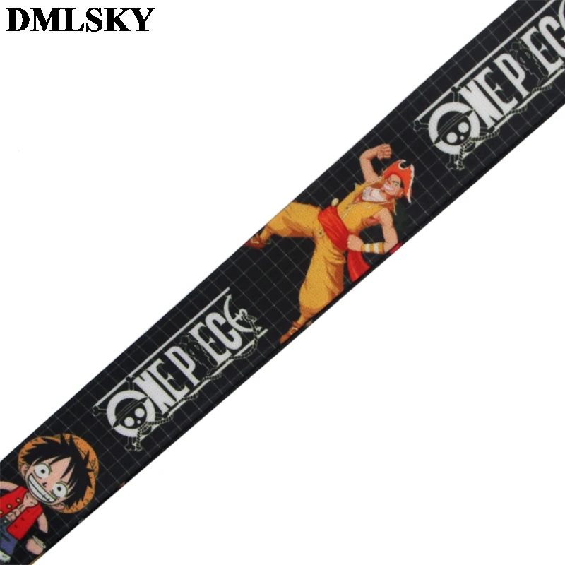 DMLSKY ONE PIECE Аниме шнурок для ключей ремешки для ключей значок ID Мобильный телефон Веревка шеи ремешки подарки M3778
