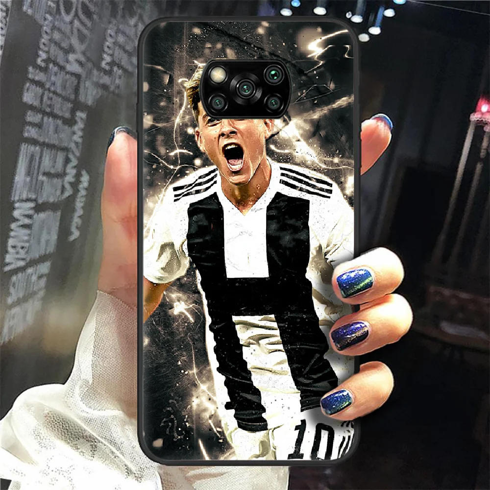 

Paulo Dybala Soccer Phone Case Cover Hull For Xiaomi Mi A2 A3 8 9 SE 9T 10 10T Lite Pro Ultra Poco X3 black Etui Painting Prime