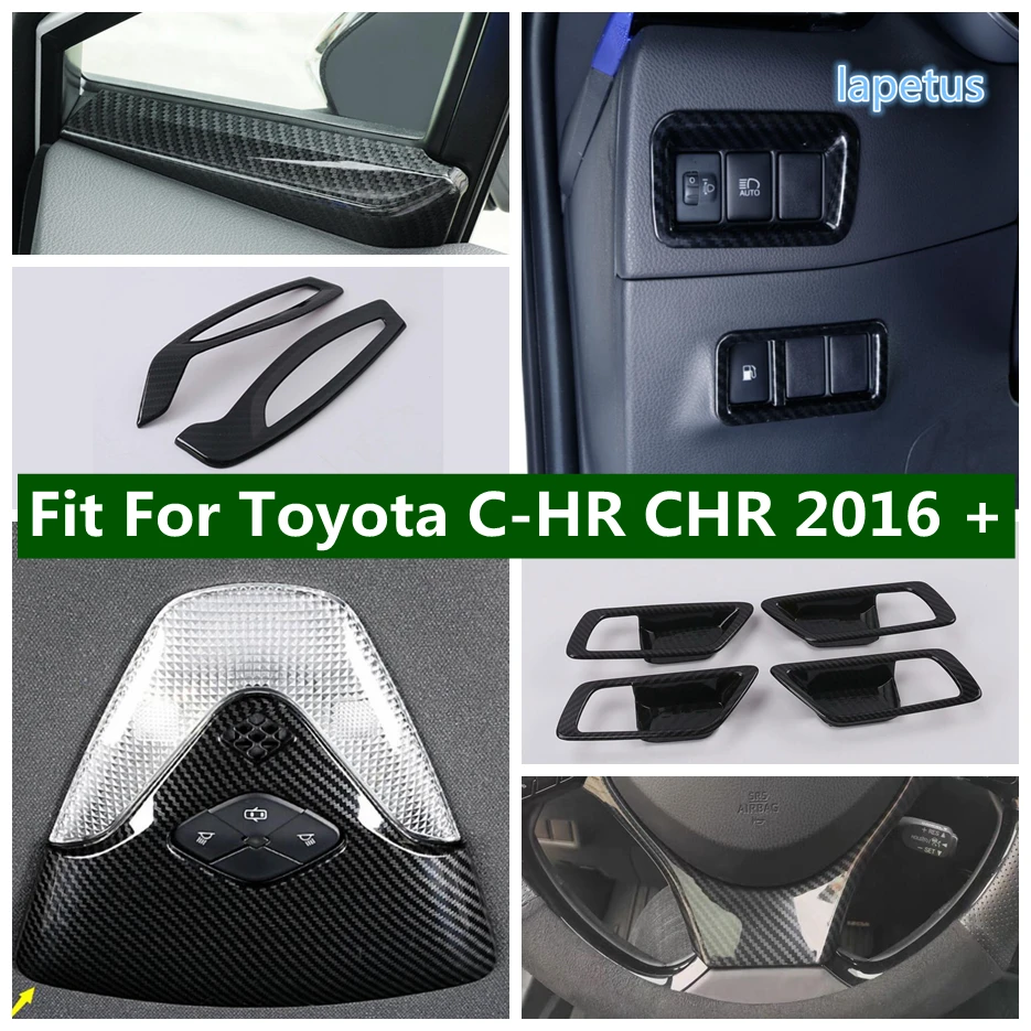 

Carbon Fiber Texture Interior Parts Both Side Pillar A Decoration Air AC Outlet Vent Cover Trim For Toyota C-HR CHR 2016 - 2022