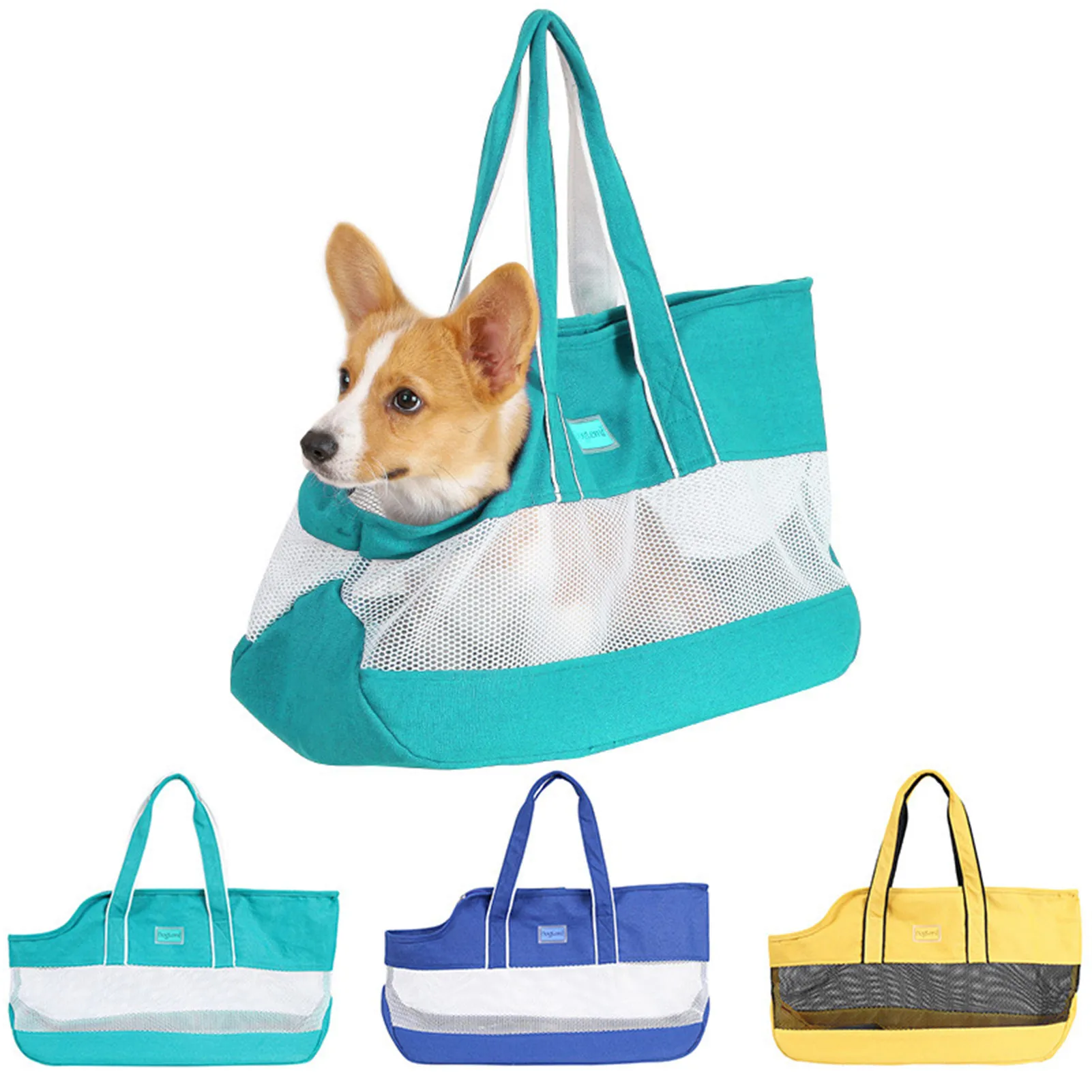 

Pet Carrier Hand Free Sling Adjustable Padded Strap Tote Bag Breathable Shoulder Bag Front Pocket Belt Carrying Small Cat Dog