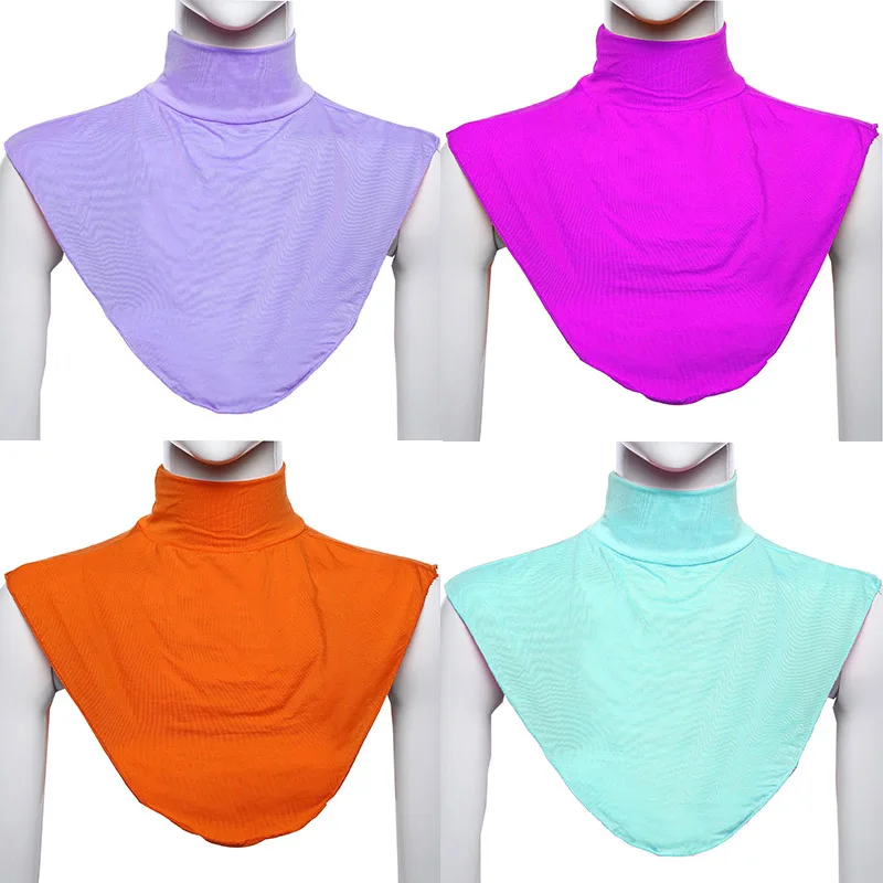 

Women Muslim Modal Fake False Collar Turtleneck High Neck Cover Warmer Half Top Solid Color Beautiful Decorative Collar