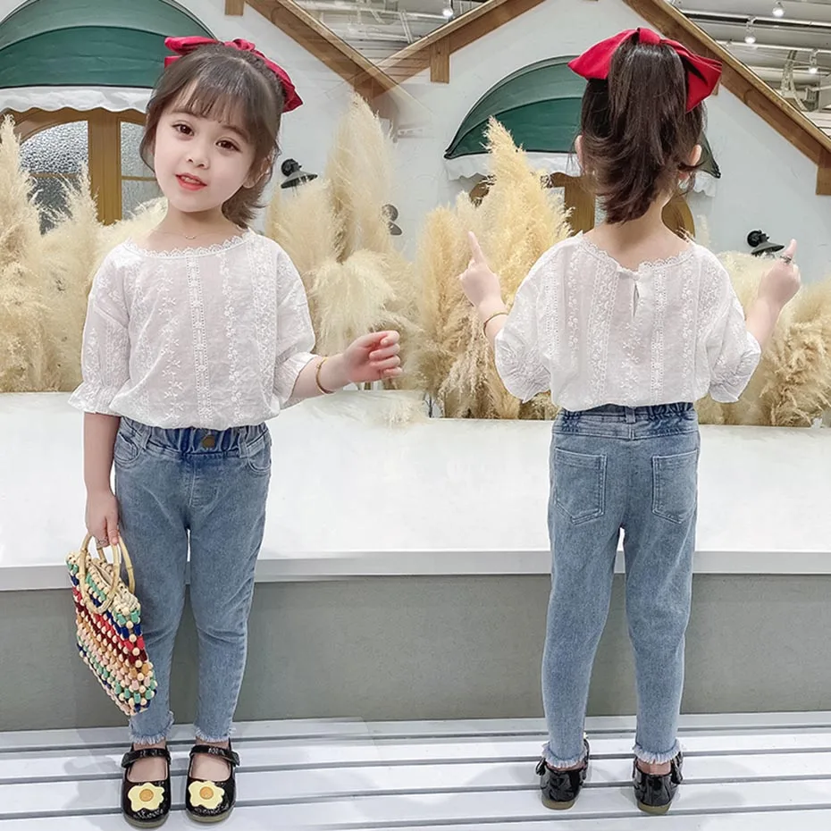 Футболка для маленьких девочек футболка с вышивкой цветочным принтом