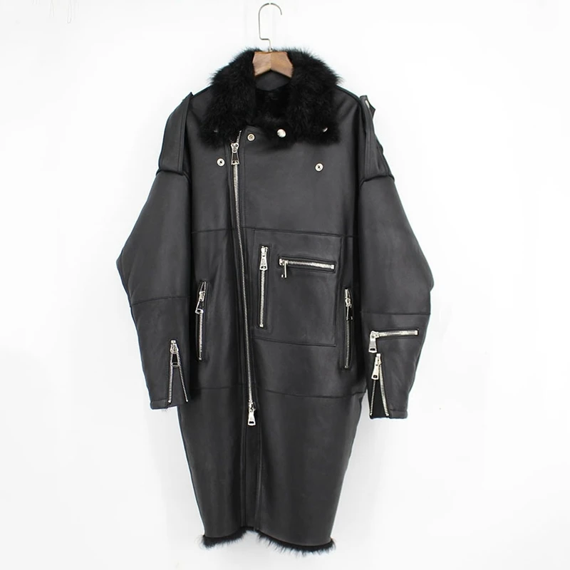 Роскошное зимнее женское меховое пальто из 2020 натуральной кожи Длинные куртки