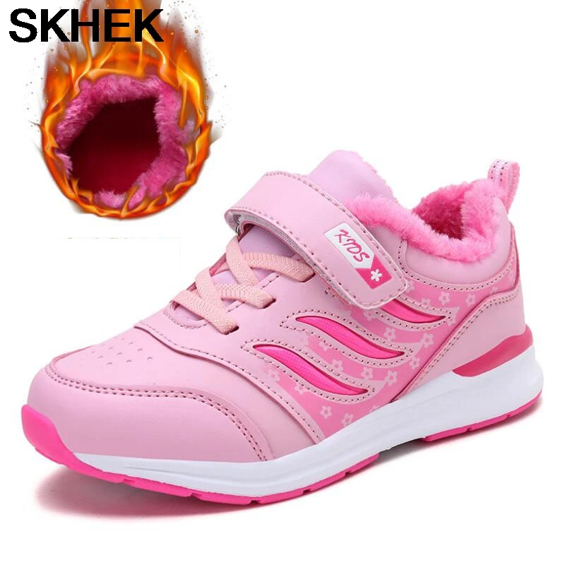 SKHEK/зимняя детская обувь с хлопковой подкладкой Теплая плюшевая из хлопка для
