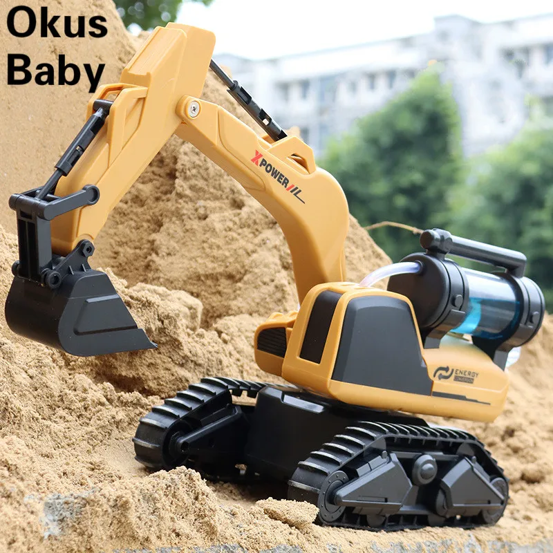 2021 Excavator Gesture Hydraulic Simulation Remote Control Induction Hook Digging Machine Children's Model Engineering Car Toys