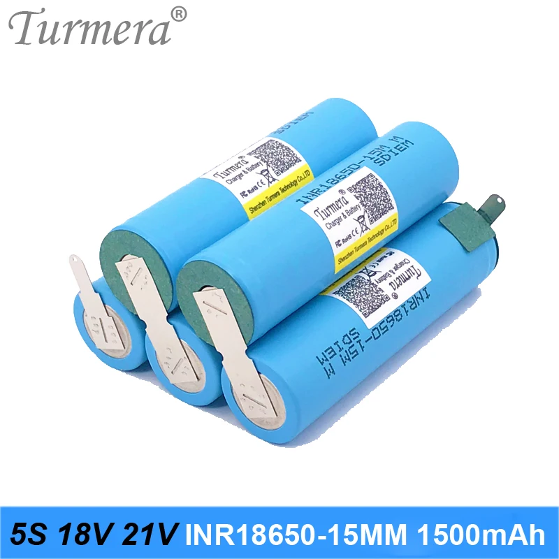 

Battery 18650 Pack 5s 18v 21v INR18650-15mm 1500mah 25a Welding Battery for Screwdriver Battery and Vacuum Cleaner Customized