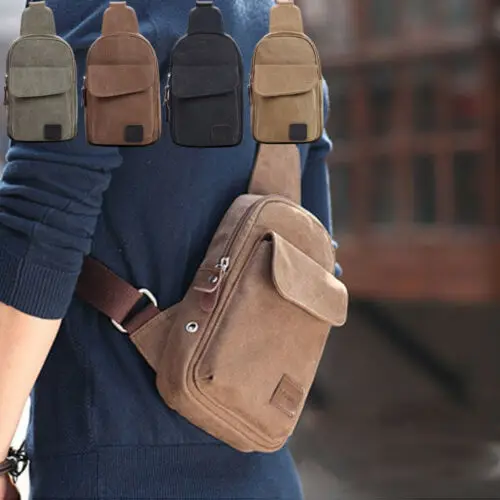 

Fashion casual solid Canvas bag Simplicity zipper travel Men's Military Canvas Satchel Shoulder Bag Travel Hiking Backpack
