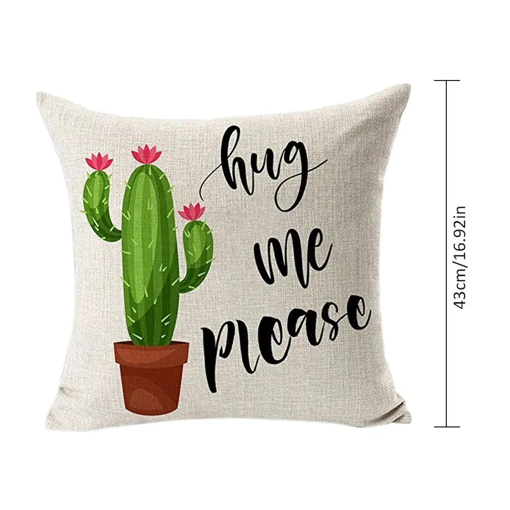 4 шт./упак. 43X43 см Тропическое растение кактус узор льняная Подушка наволочки