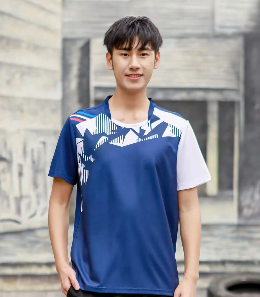 Men Tennis Shirt, Youth Badminton T Shirt, Male Table Tennis Jerseys Gym Clothes, Polyester Mr Badminton Clothing Sportswear