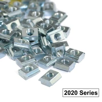 100pcs 2020 series m3 m4 m5 m6 t block square nuts t track sliding hammer nut for fastener 2020 aluminum profile