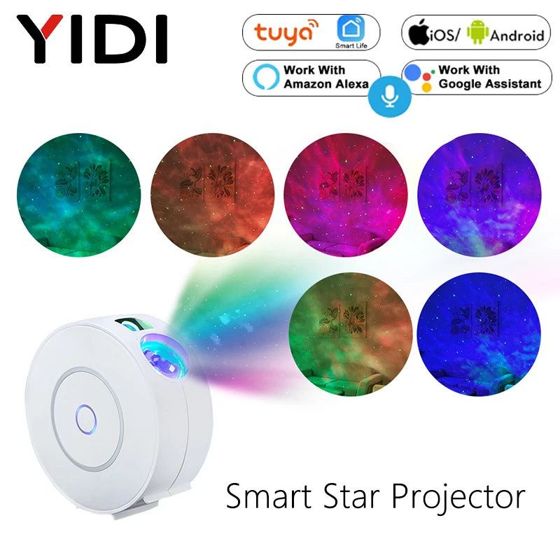 

Проектор Tuya Smart Star, проектор Галактики, облака, движущийся океан, звездное небо, WiFi, ночник, проектор Alexa Google Home