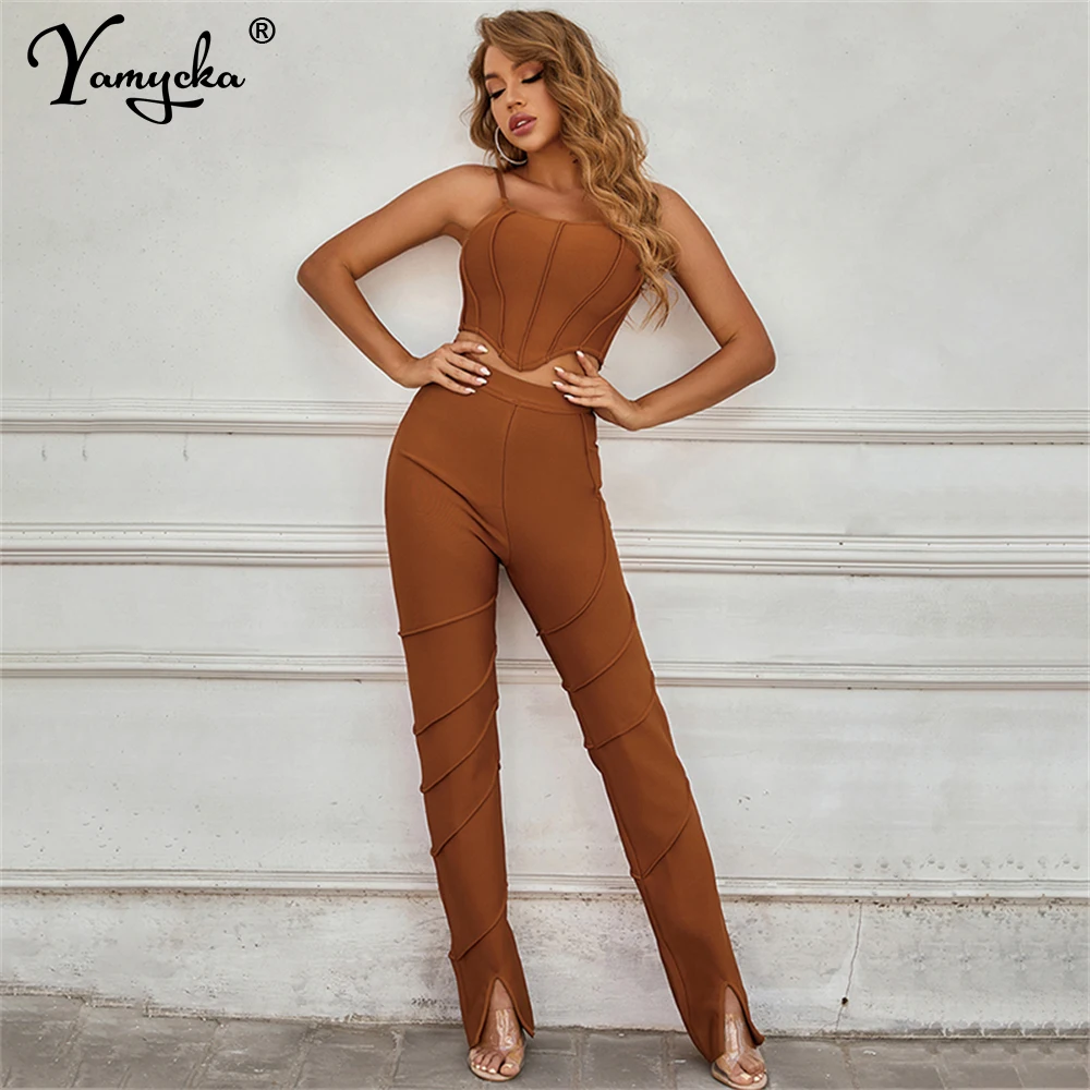 Sexy slip Bandage jumpsuit women summer pants elegant body birthday party club outfits corset bodycon jumpsuits bodysuit overall