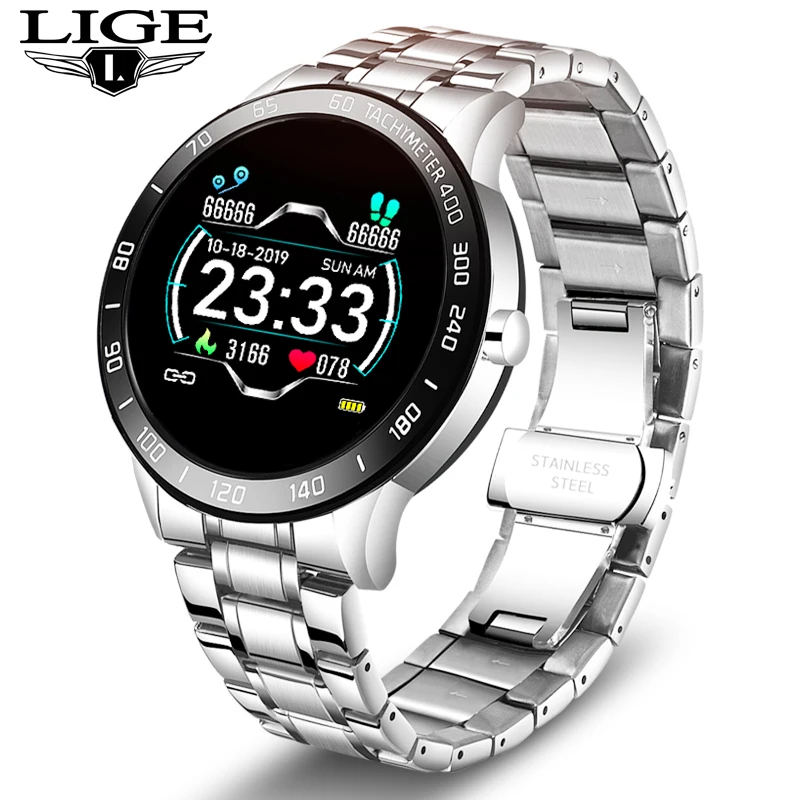 

LIGE smart watches Mens waterproof sport smart band Message vibrate call reminder smartwatch Health watch relojes inteligentes