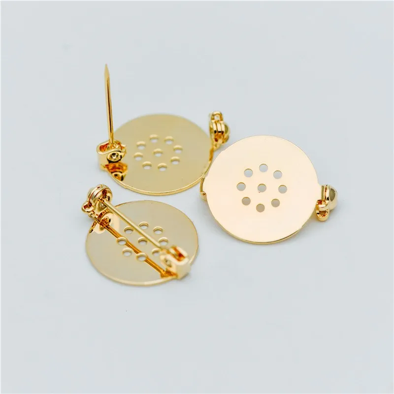 10 шт. 18 мм круглый Медь основа броши на булавке брошь настройки пустой ободок