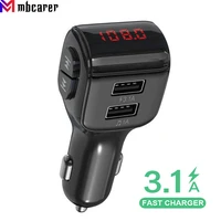 wireless bluetooth compatible 5 0 car kit fm transmitter 3 1a fast charge dual usb charger support tf card mp3 player handsfree