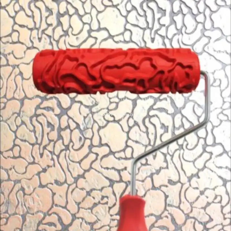 Durable Embossed Paint Roller 7 inch Wood Pattern Painting w/ Handle DIY Dropship | Инструменты