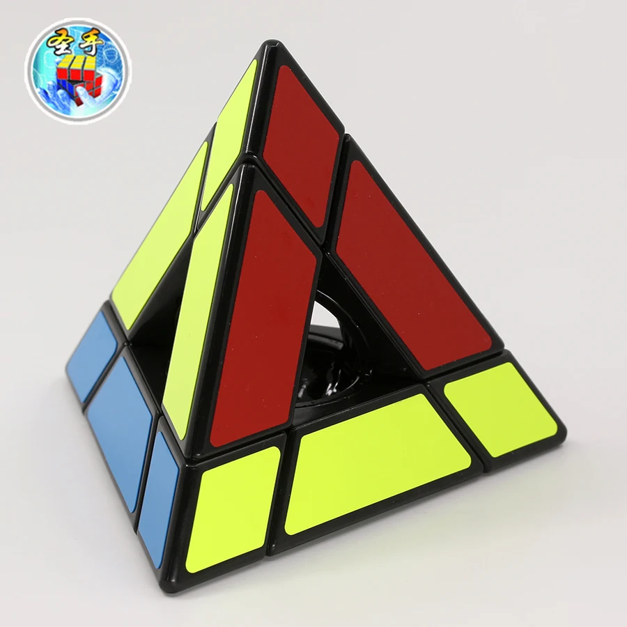 Sengso Mirror Pyramid Cubes 3x3 Hollow Tower Speical Shape Magic Pyramorphix Stickers Triangle 4 Faces Black Twist Puzzles Toys