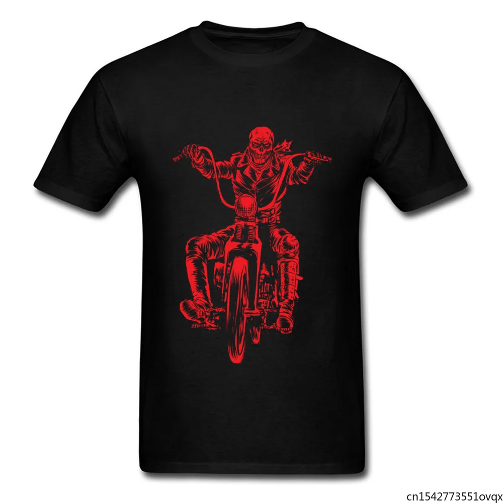 

Black Skull Tshirt Men Knight Crash T Shirt Vintage Motorcycle Death Rider T Shirts Mens Best Gift Team T-Shirt for Friend