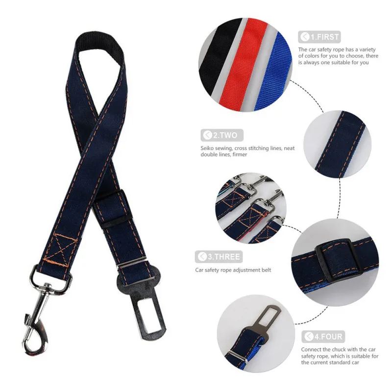 

Pet Dog Cat Car Seat Belt Adjustable Harness Lead Dog Leash Safty Tranction Rope Explosion Proof Seat Fixed Rope Pet Accessories