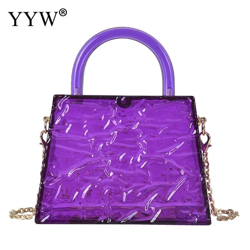 

Acrylic Handbag Crossbody Bag Designer Pochette Femme Clutch Fashion Handbag Transparent Color Party Clutches Bag Purse 9 Colors