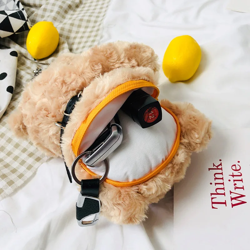 Cute Shoulder Female Bag Womens Handbags Winter Plush Bear Messenger Ladies Clutch Hand Crossbody Bags for Women Handbag | Багаж и сумки