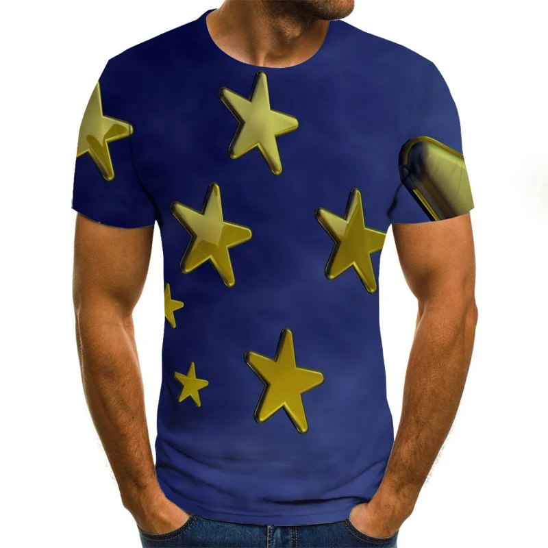 

2020 summer 3D casual graphic T-shirt men 's tops fun men 's T- shirt new O- neck shirt xxs-xxxl