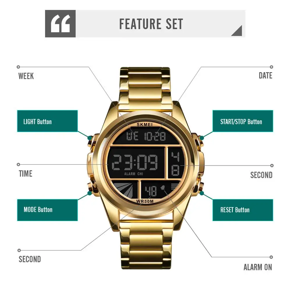 SKMEI 1448 reloj hombre модные светильник мужские спортивные часы с секундомером календарь
