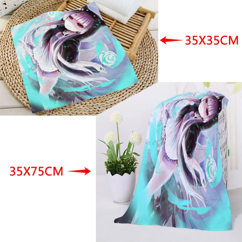 Пользовательское квадратное полотенце с принтом аниме кошки девушки s из