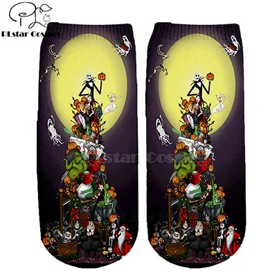 23 Хлопковые носки PLstar Cosmos nightster before christmas jack skellington разноцветные брендовые теплые короткие носки Хэллоуин-3 - Цвет: 23