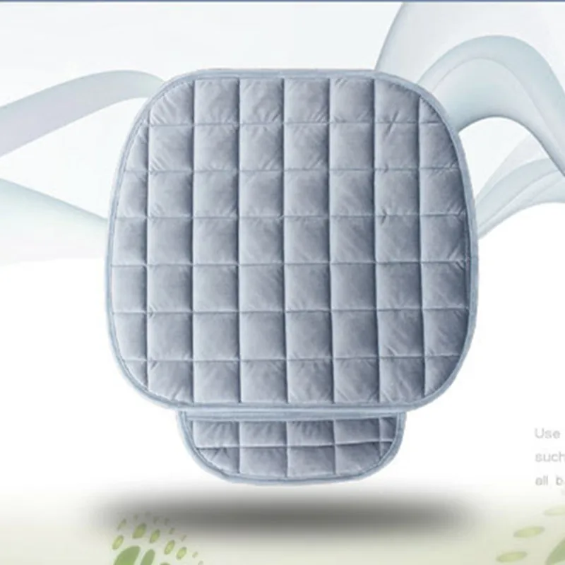 gray 1 pcs Автомобильные чехлы для сидений высокий уровень плюшевые 4 цвета квадратное сиденье коврик протектор автомобильный Стайлинг подушки сиденья автомобиля Нескользящие - Название цвета: gray 1 pcs