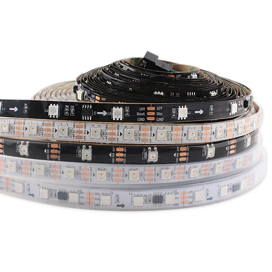 Светодиодная лента WS2812 RGB Водонепроницаемая WS2812B IP65 IP67 гибкая лампа вспышка 30