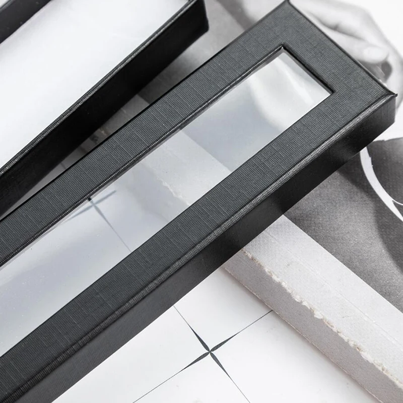 

10Pcs/Set Pen Box Transparent Window Pen Box Paper Packaging Metal Gift Pen Box Wholesale