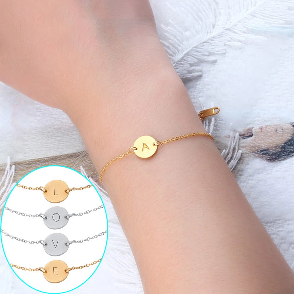 HXD женский браслет с буквенным принтом модный из нержавеющей стали