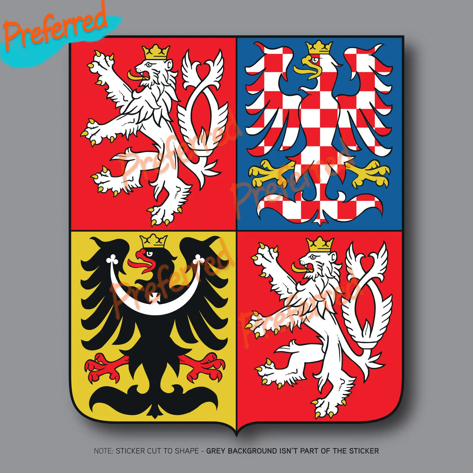

Czech Republic Coat of Arms Vinyl Sticker Bumper Decal for Cup,Laptop,Glass Door，car Cooler Logo or Car Sticker Decal Decoration