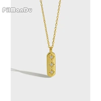 pilmandu korean s925 sterling silver necklace ins niche geometric long brand cubic zircon necklace female choker clavicle chain