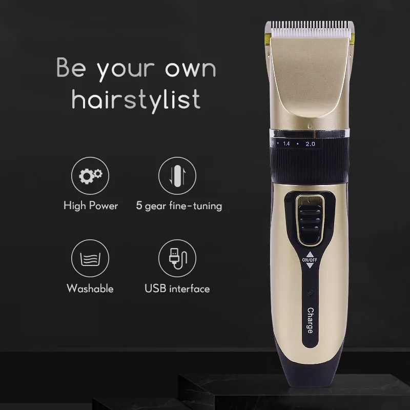 Профессиональный триммер для волос USB перезаряжаемая электрическая машинка