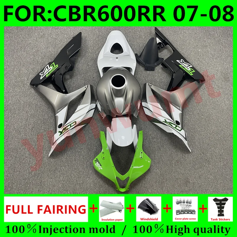 

New ABS Motorcycle full Fairings Kit for HONDA CBR600RR F5 2007 2008 CBR600 RR CBR 600RR 07 08 Bodywork fairing set green white