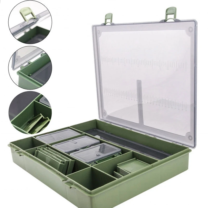 Полная коробка для рыболовной снасти Системы + 7-бит рыболовный ящик ловли карпа