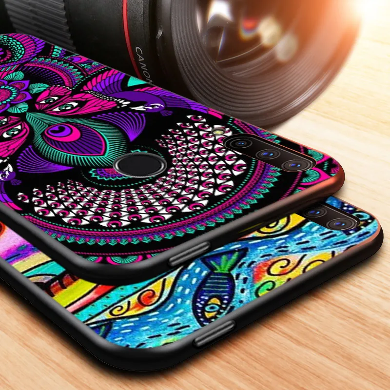 

Silicone Cover Psychedelic Trippy Art For Huawei Honor 10i 9X 8X 10 9 Lite 8 8A 7A 7C 7S Pro Bright Glossy Phone Case
