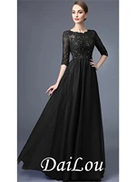 a line cut out sexy formal evening dress jewel neck half sleeve floor length 30d chiffon with pleats beading appliques 2021
