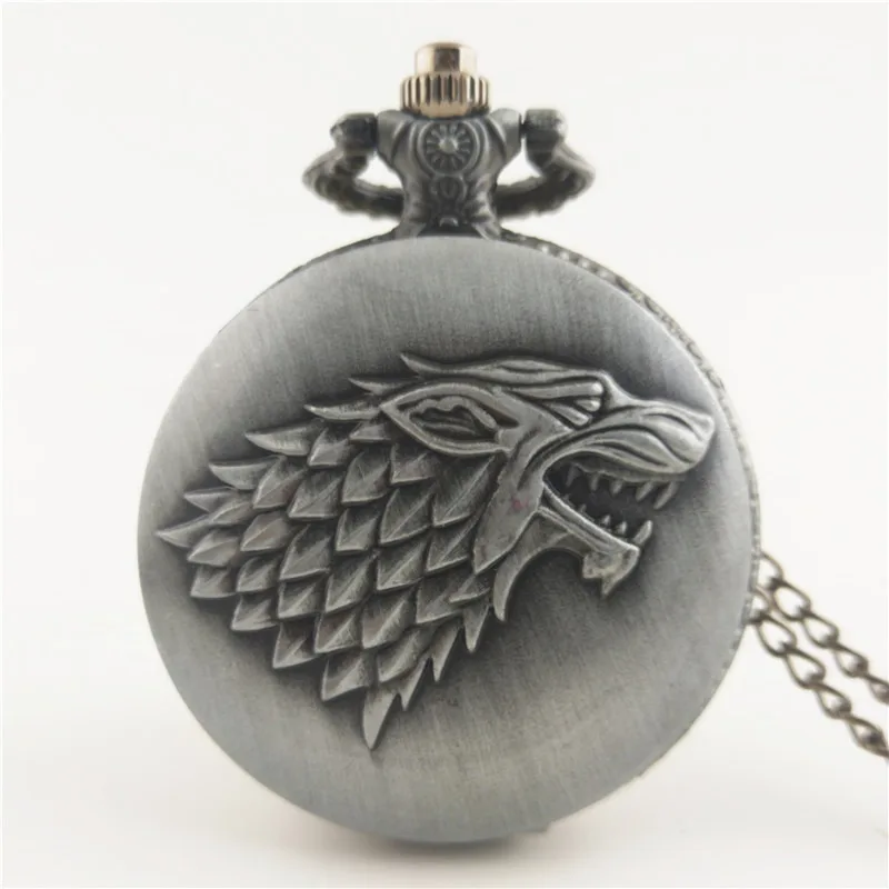 Dire Wolf скоро зима Игра престолов крест Старка дом кварцевые карманные часы для