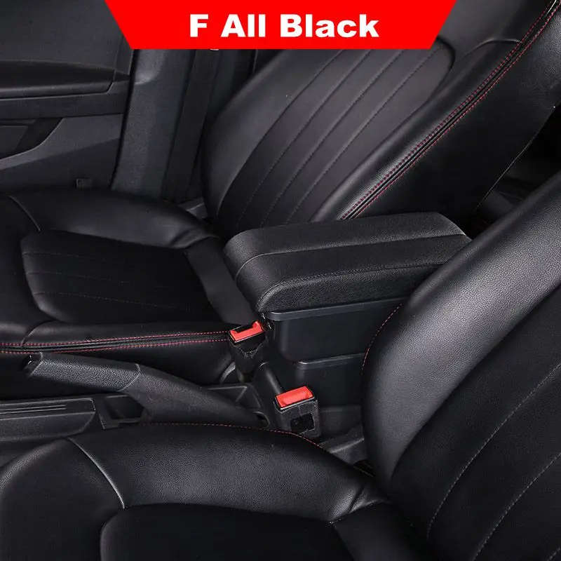 Ящик для хранения для Suzuki Swift 2005- подлокотник USB коробка с подстаканником аксессуары для салона автомобиля - Название цвета: F All Black