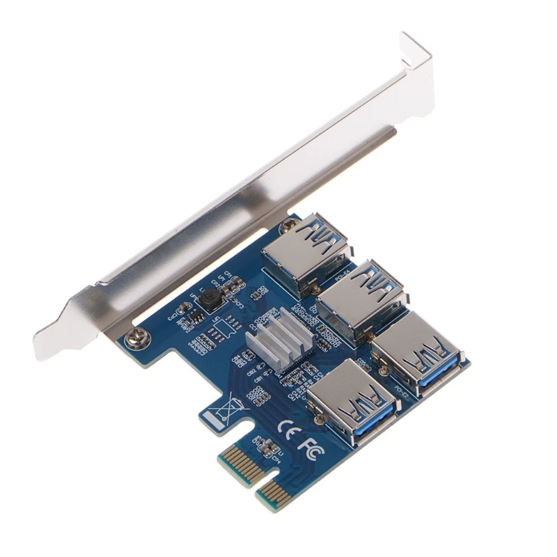Адаптер PCI E к 1 поворот 4 слота один на четыре USB 3 0 Майнинг специальная переходная