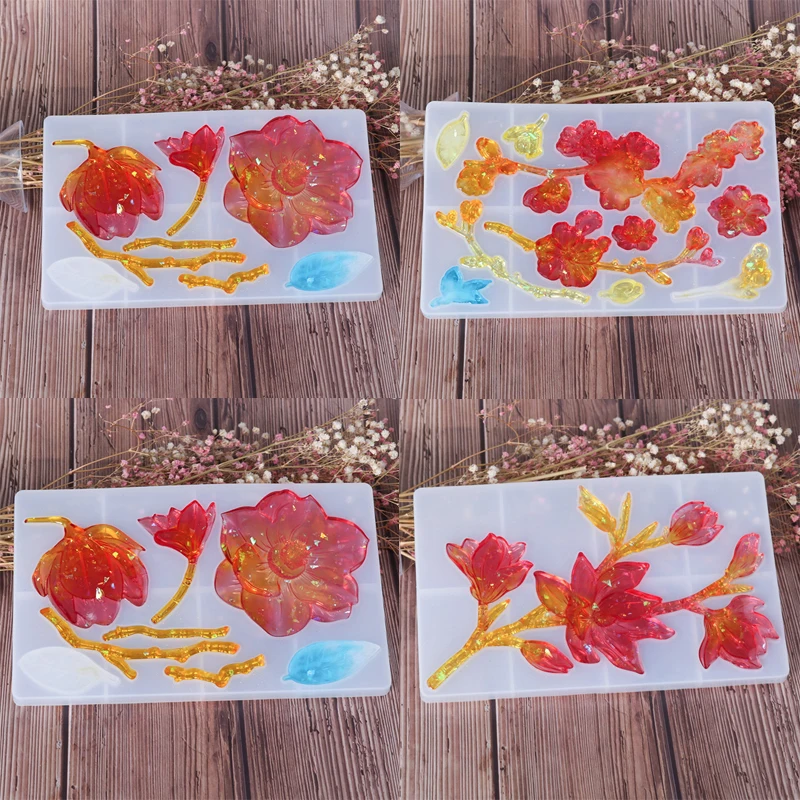 4 вида форм в форме цветка силиконовые инструменты из смолы садоводство товары