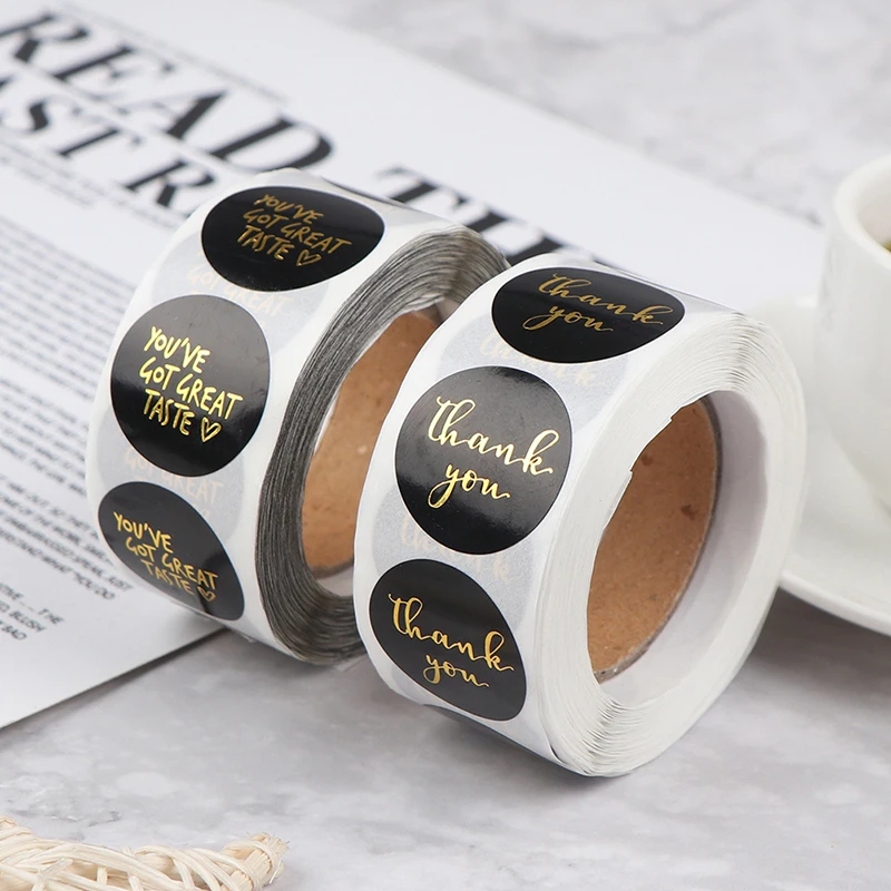 

Adhesive Paper Label Stickers Gold Thank You Stickers Scrapbooking 500pcs Handmade Packaging Seal Labels Stationery Sticker