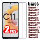 Закаленное стекло для Realme C11 C12 C15 C17 C2s C20 C20A C21 C21Y C25 C25s C3 C3i, стеклянная крышка для Realme C 3 21 25 11 2021, 2-1 шт.