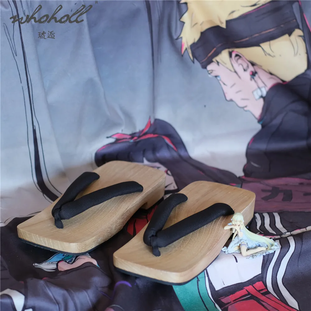 Man Samurai Cos Geta Japanese Wood Clogs Shoes Summer Flat Slippers Demon Slayer Flip Flops Cosplay | Тематическая одежда и