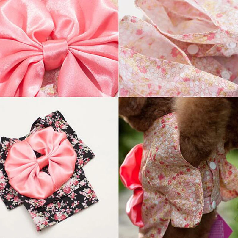 Одежда для собак японское кимоно галстук бабочка рубашка костюм платье